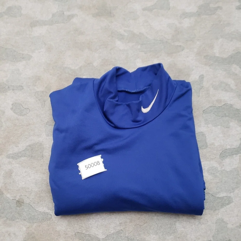 Nike Pro Shirt Mens Large Blue Pullover Dri-Fit Long Sleeve Compression Gym